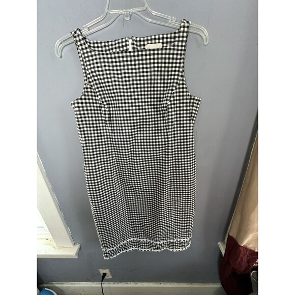 VTG Sz 14 Sleeveless Sheath Dress Collections by Cross Country Fashions Gingham - Picture 1 of 6